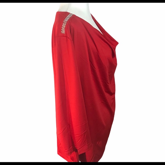 Design History red top with drape neckline size 3X - Picture 2 of 6